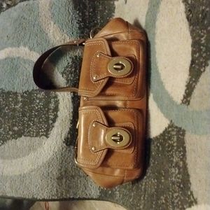 Coach British tan leather legacy turnlock shoulder bag